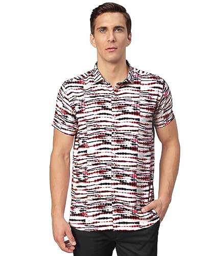 Image of Venisa Men's Cotton Blended Printed Casual Shirt