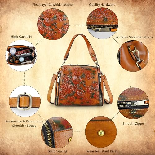 Image of LETEULO Crossbody Bag for Women Top Handle Tote Purses Vintage Satchels Handbag