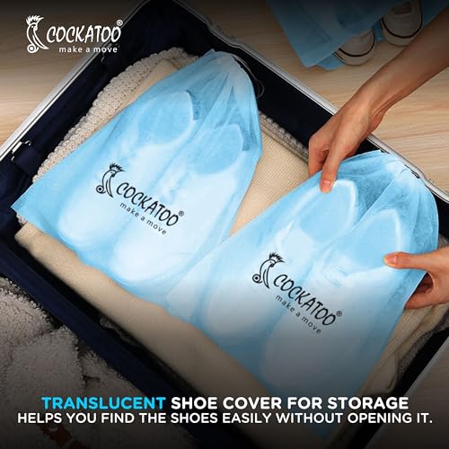 Image of Cockatoo PE Shoe Bag for Travel & Storage, Women & Men, Travelling Shoe Storage Bag, Shoe Storage Organizer Bag - Pack of 10 Shoe Pouch(30 x 35 CM)