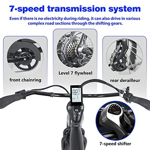 Let It Go Electric Bike For Adults,26" Fat Tires Electric Mountain Bike,1200W Off Road Urban City Electric Bicycle,37 Mph & 37 Miles,All Terrains 48V 17.5Ah #TOP6