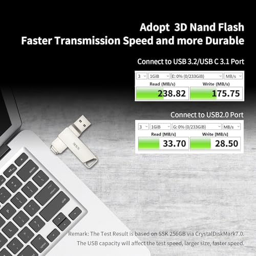 USB-C-Stick 256GB mit dualem Anschluss und schneller Übertragung