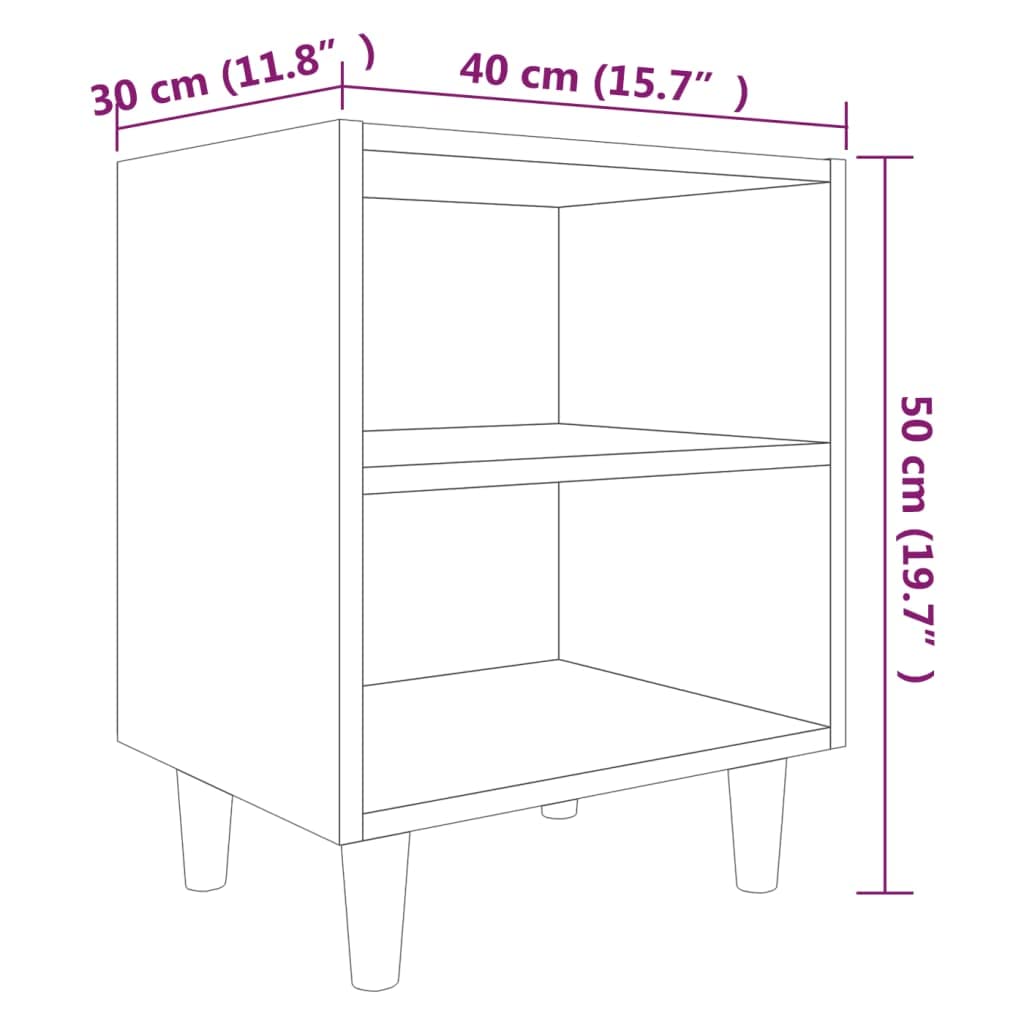 Comodino Piccolo Stretto,Comodino Strettocomodino Con Gambe In Legno Massello Rovere Fumo 40x35x50Per Ufficio, Camera Da Letto, Soggiorno, Studio, Corridoio