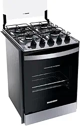 Fogão Brastemp 4 Bocas de embutir Inox com dupla chama e grades individuais - BYO4EBR Bivolt