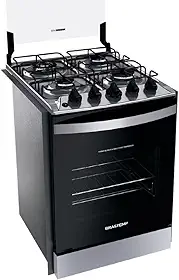 Fogão Brastemp 4 Bocas de embutir Inox com dupla chama e grades individuais - BYO4EBR Bivolt