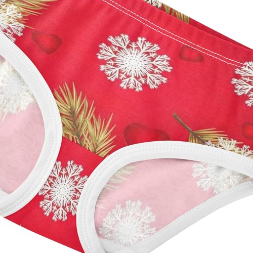 Toddlers Underwear Floral 2t Cotton Panties for Girl Animal Kids Briefs Undies White Gold Snowflakes Christmas4