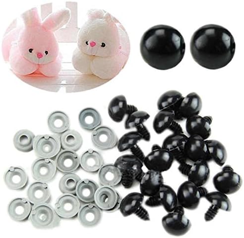 200 x Black Plastic Safety Eyes for Teddy Doll Soft Toy Puppet, Black , 9mm