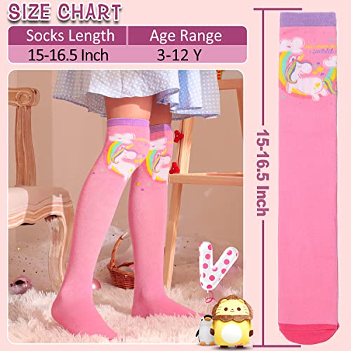 Image of MOGGEI 6 Pairs Kids Girls Knee High Socks Gift Long Crazy Silly Tall Funny Boot Cute Animal Child Fun Socks
