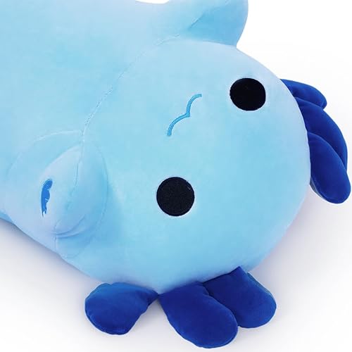 Miniatura 4 de Almohada de juguete de ajolote de peluche, almohada para abrazar, regalo para niños y niñas (azul, 19.6 pulgadas)
