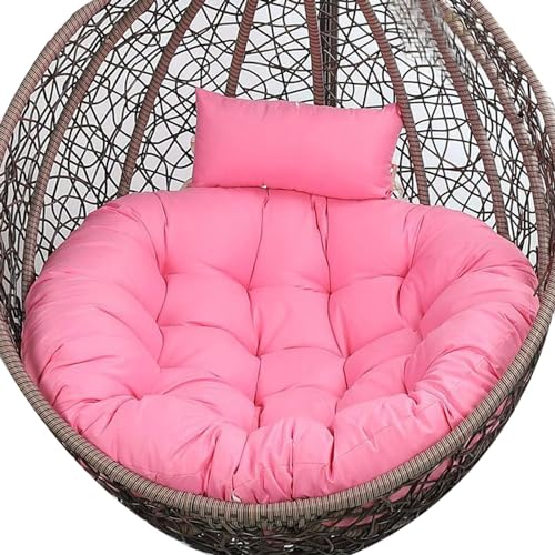 Sedia a Dondolo in Rattan per Giardino, terrazza, Vimini, a Forma di Uovo, Amaca, Sedia sospesa, Cuscino di Grandi Dimensioni, Cesto Appeso, Cuscino per Sedia da Interno ed Esterno