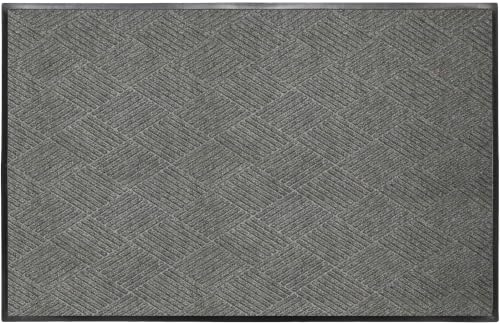 Image of WaterHog Max Diamonds Front Door Mat Indoor Outdoor Entrance, All-Weather Heavy Duty Commercial Doormat with Non-Slip Rubber Backing, Dirt & Moisture Trapper, Low Profile, Made in USA 45 inchx70 inch Grey Ash