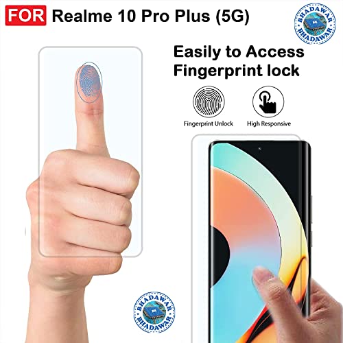 Image of Tempered Glass Design for Realme 10 Pro (5G) / Realme 10 Pro Plus (5G) UV Tempered Glass | Screen Protector Full HD Quality Edge to Edge Screen Coverage With Installation Kit
