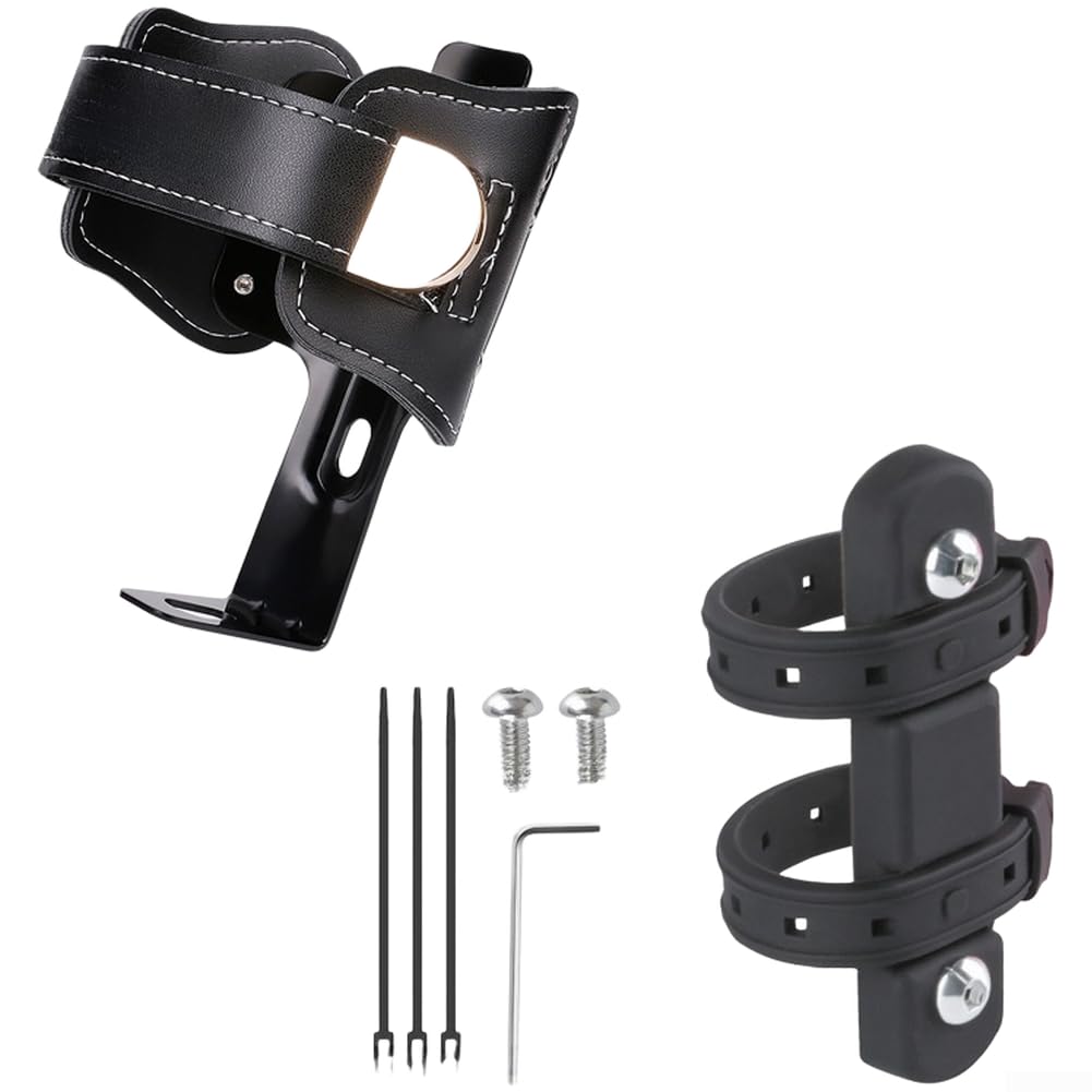Belnotelt Leather Water Bottle Cage With Adjustable Straps