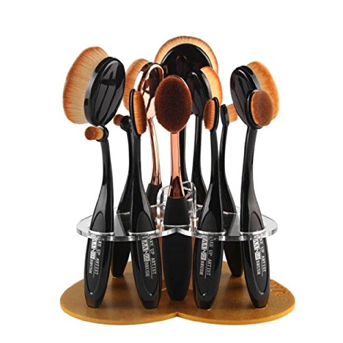 Kingfansion 12 Hole Love Makeup Brush Holder Drying Rack Organizer Cosmetic Shelf Tool