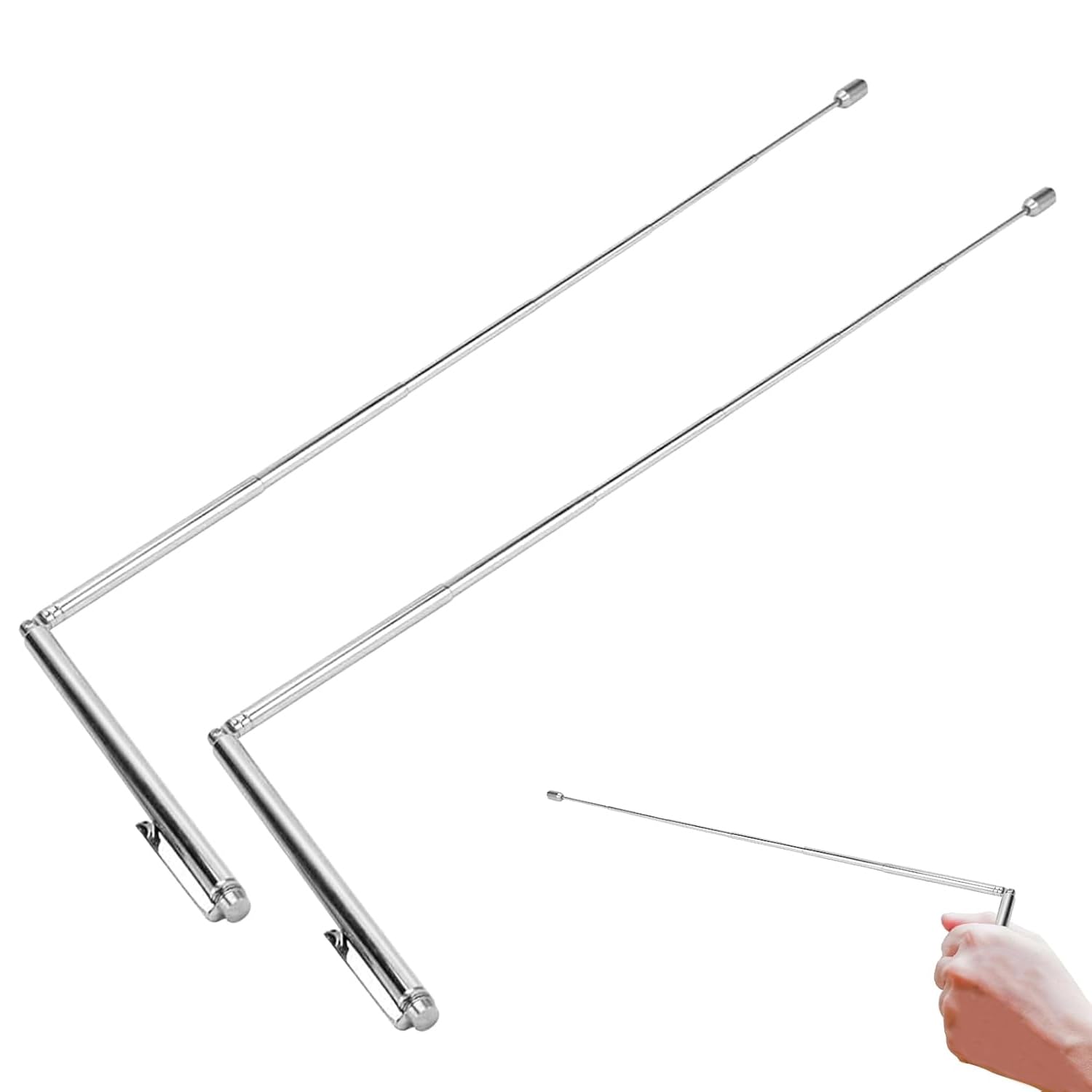 2 Packs Dowsing Rods Retractable Divining L Rods Dowsing Rods Spiritual Use Leyline Powerline Dowsing Rods for Detector Water Adjustable Witching Observe Hunting