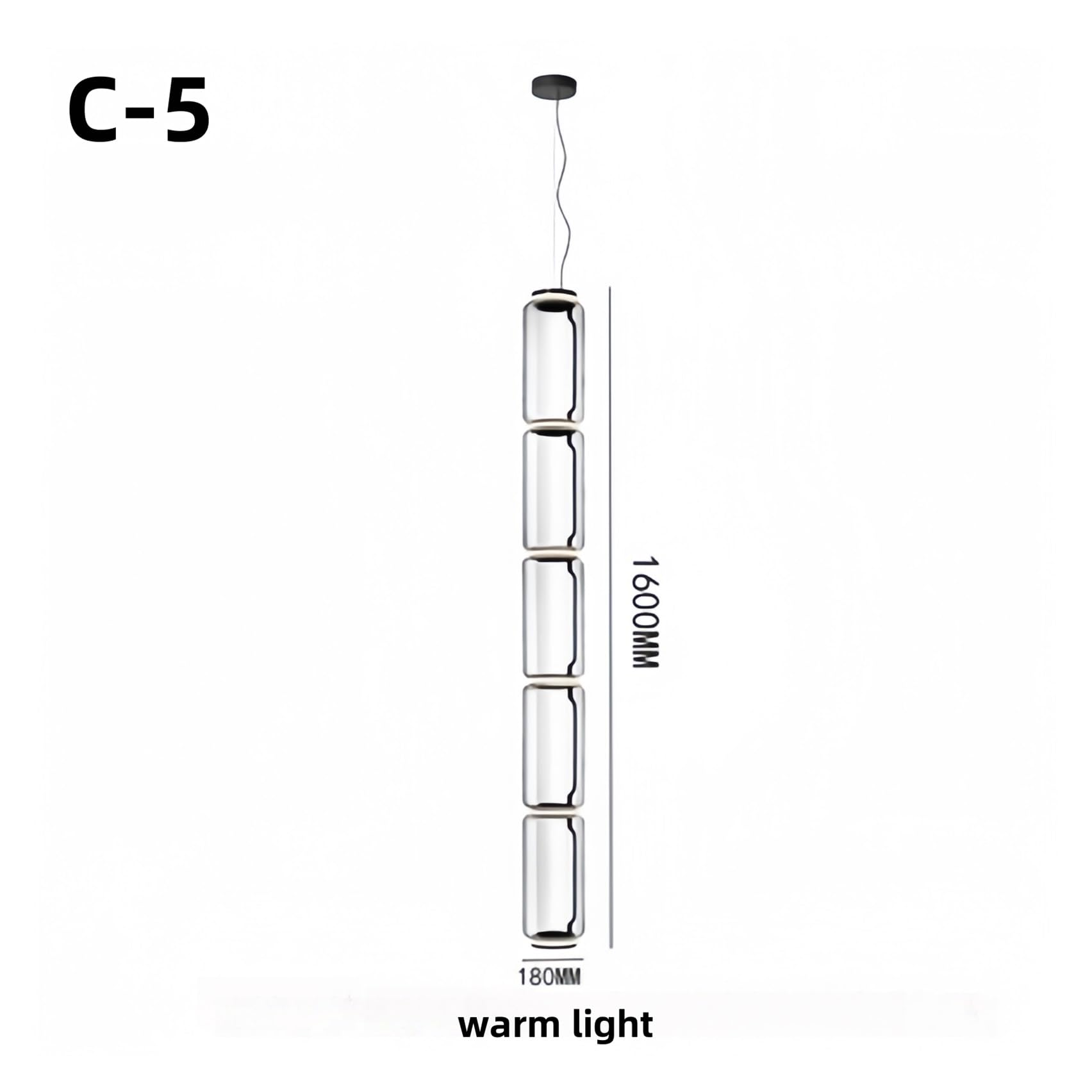 Generico Lampadario a soffitto, Lampadario nordico di lusso dimmerabile lampada a sospensione con vetro trasparente for da soffitto cromata dorata for scale hotel villa(C-5)
