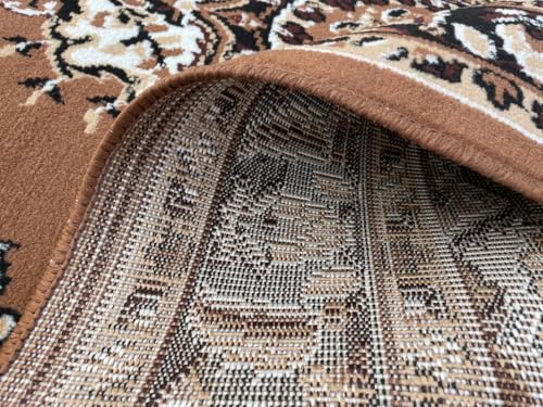 Image of TTC THREAD & TEXTURE CARPET Traditional Comfort: Power-Loomed Carpets for Living Room- Every Space Area Rug Color Gold Size 3x5 Feet (90x150cm)