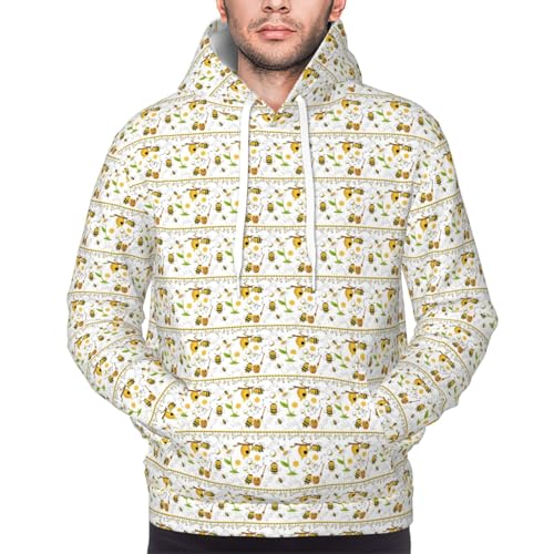 Sweat à capuche unisexe imprimé abeille volante pull de sport décontracté
