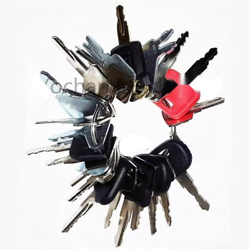 23 Ignition Keys Set for Bobcat for Hitachi for Kobelco for Daewoo for Komatsu for Caterpillar for John Deere Excavator Dozer Backhoe Forklift