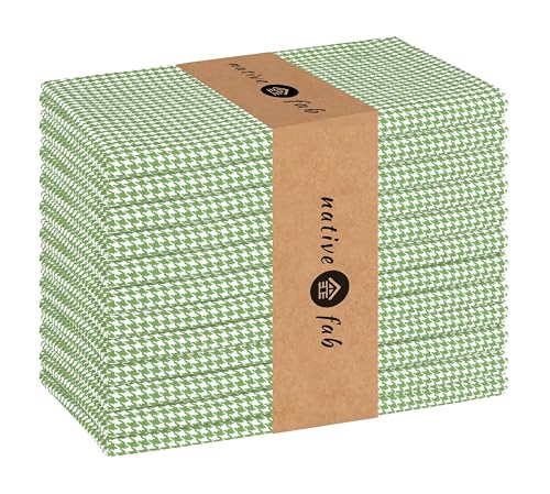 Native Fab Hahnentritt Servietten Zitronengrün 12er-Pack