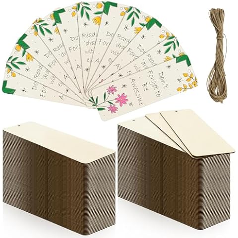 Jyongmer 50 Pcs Large Wooden Bookmarks Cover
