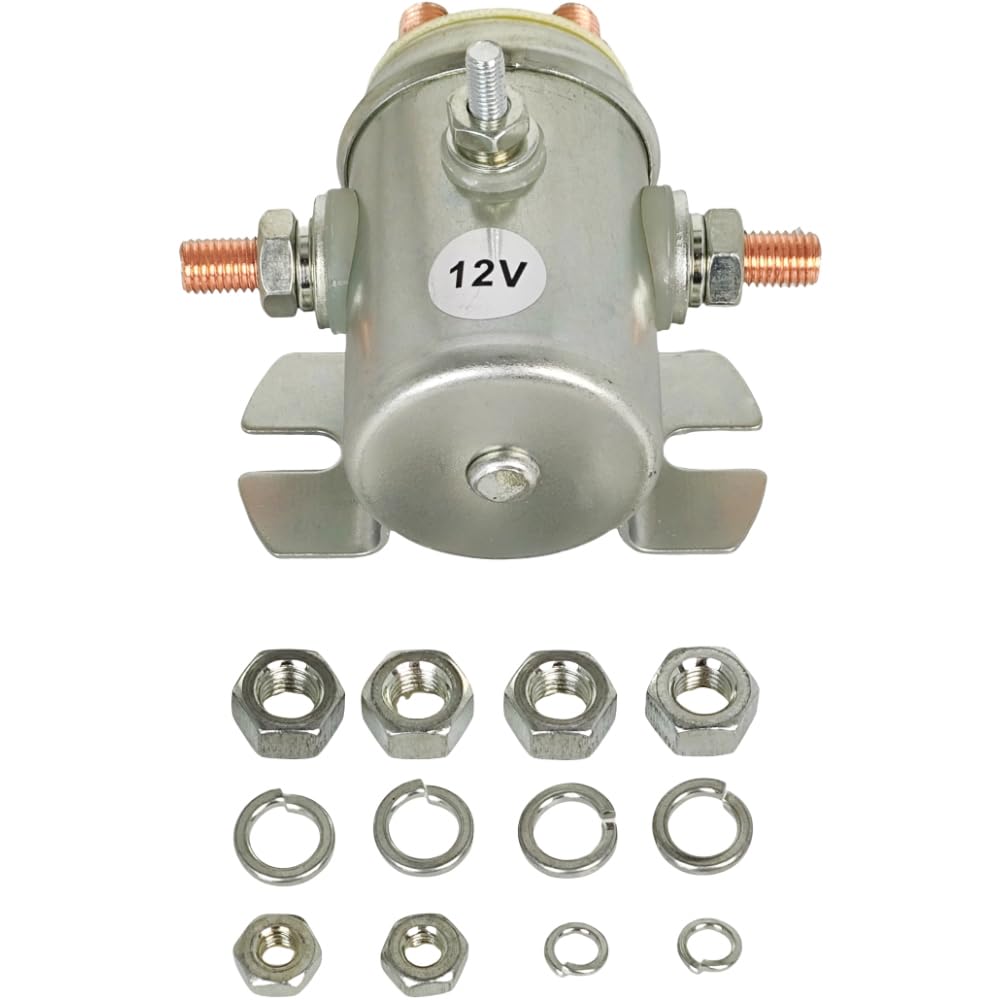 XYZIL Interruttore relè solenoide a 5 terminali 12 V 440003 440110 24401-01 compatibile con Prestolite Ramsey Winch Golf Cart Motor Continuous SPDT SBD4201D 15-301 15-338 Compatibile con Warn