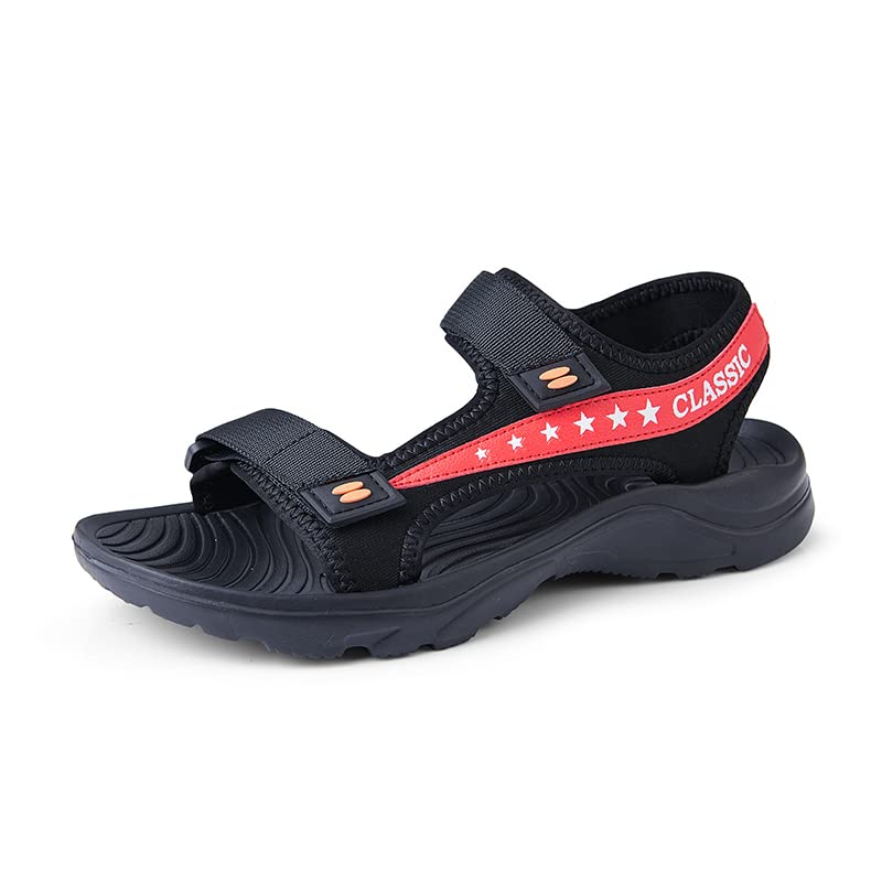 Men's Open Toe Flat Hook & Loop Fastener Comfy Non Slip Summer Men Sandals Shoes