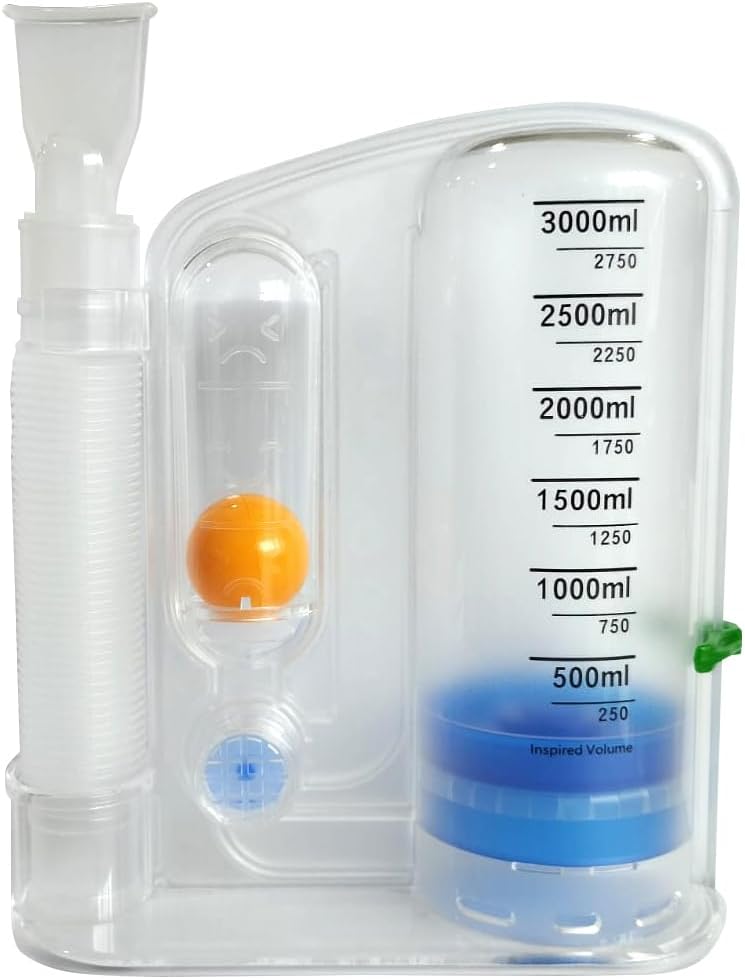 BC Respivol Exerciser, Volumetric Inspirational Incentivator - One Ball Spirometer - Spirometry Exerciser (3000 ml)