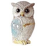 Joygoodta Figuras de búho, Estatua de búho Vintage, Lindo Adorno de Escultura de Animal, pequeños artículos de decoración de Resina para Estante de Mesa de Oficina en casa (Azul)