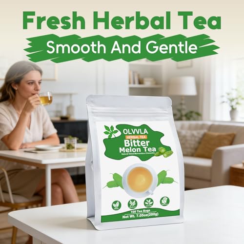 Image of Olvvla - Bitter Melon Tea - 100 Count - Natural Dried Momordica Charantia | Sifted dried bitter melon slices, light bitter taste, Non-GMO and caffeine-free, support for daily wellness