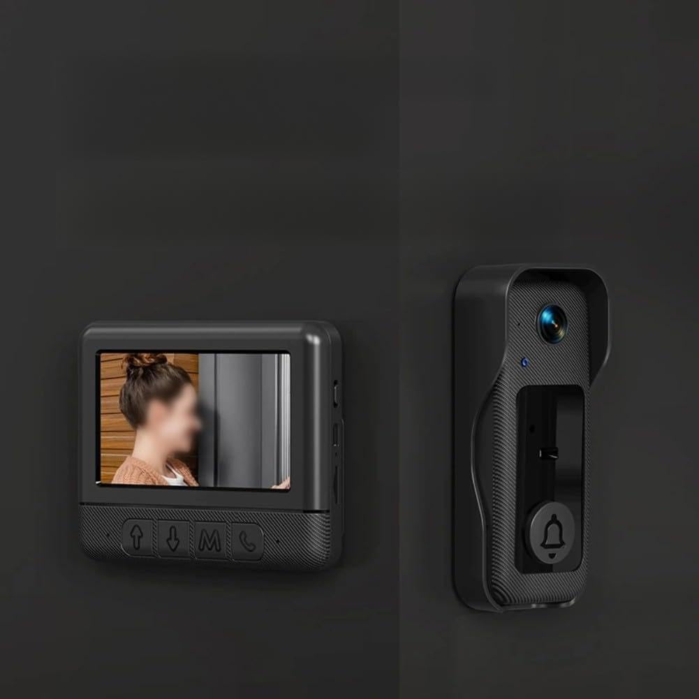 Campanello video wireless, campanello con fotocamera, display HD da 4,3 pollici, citofono bidirezionale, visione notturna, impermeabile IP68, nessuna app richiesta, batteria da 1000 mAh