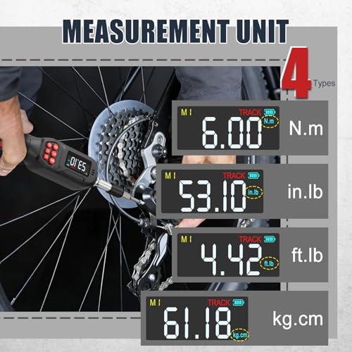 Image of VANPO Digital Torque Screwdriver, 2.65-53.10 in.lb, ±2% Accuracy | 0.3-6Nm, 1 /4 Torque Screwdriver Set with 31Bits,LCD Display & Audible Buzzer for Bike ,Scope Mounting & Precision Electronics