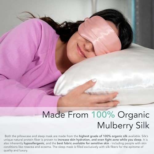 Image of Honeydew Scrumptious Side Pillow + Silk Pillowcase Gift Pack- Adjustable Support for Neck & Shoulder Pain Relief- Made in USA- Pillow and Pillowcase Set (King Size)