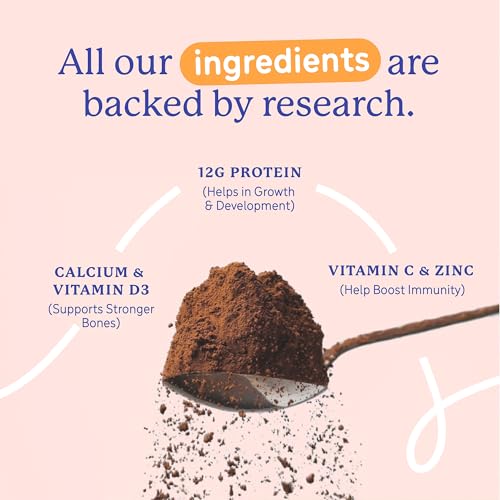 Image of Gritzo SuperMilk Overall Growth (13+ Girl), Cafe Mocha, 400g | 12g Protein with 20 Vitamins & Minerals | Zero Refined Sugar
