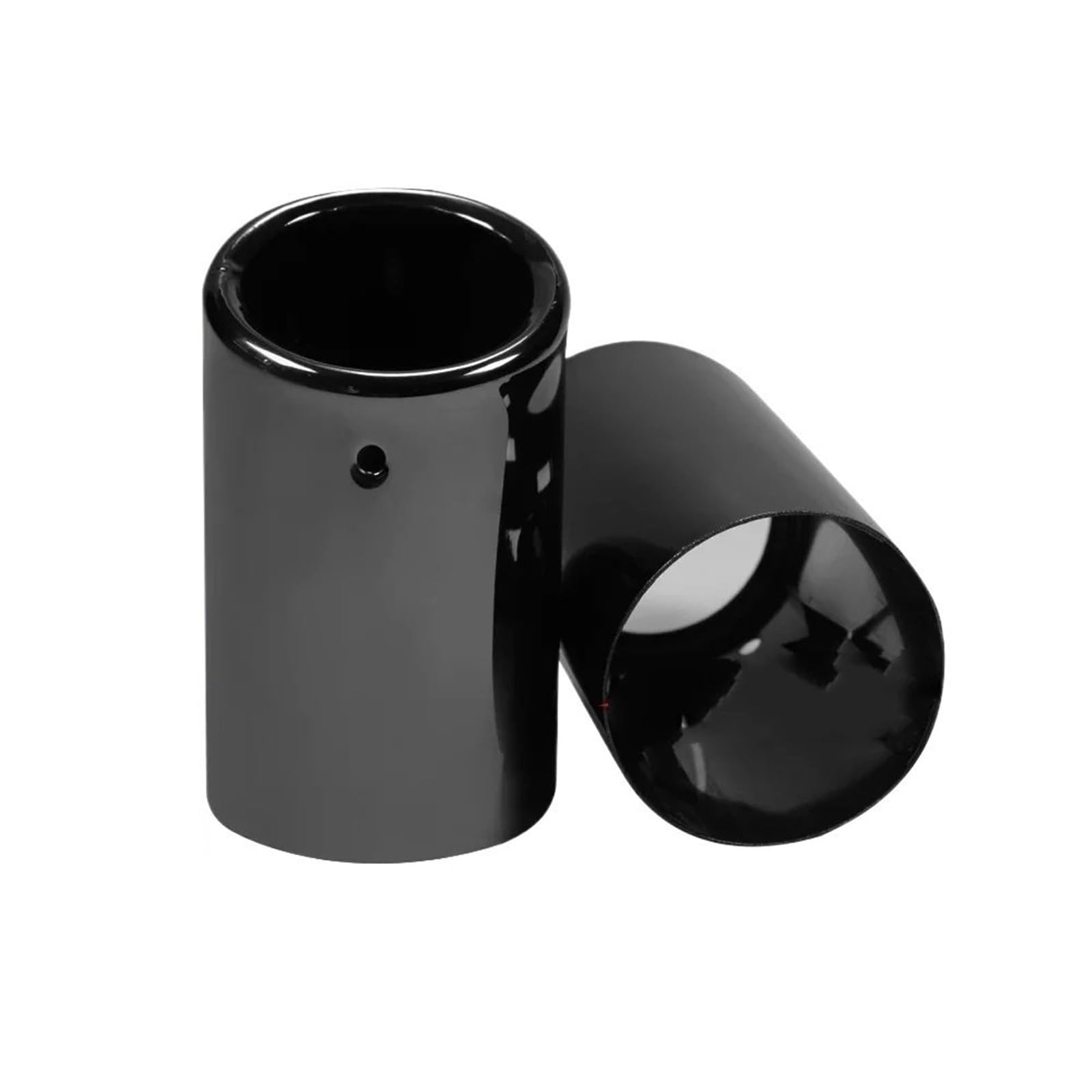 Uitlaat Trim 2 sztuk/zestaw chromowane osłony rur wydechowych ze stali nierdzewnej(Black-8.9cm)