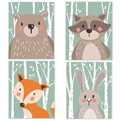 Set of 4 Nursery Baby Room Posters Cover