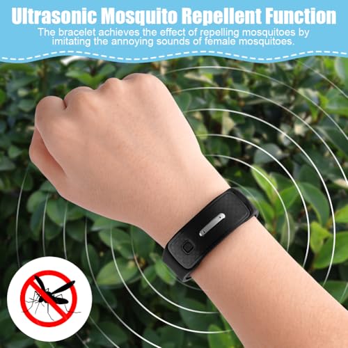 AOGOE 2 Stück Ultraschall-Körperform-Armband, Ionen-Körperform-Armband, UltraSonic LymphDrainage-Armband, Ultraschallarmband für alle Männer und Frauen (Schwarz+Weiß)