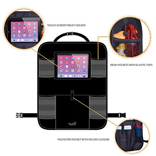 Mom's Besty Car Back Seat Organizer for Kids and Toddlers - Touch Screen Tablet Holder for Android & iOS Tablets - Multipurpose Use as Auto Seat Back Protector, Kick Mat, Car Organizer - Thumbnail 5