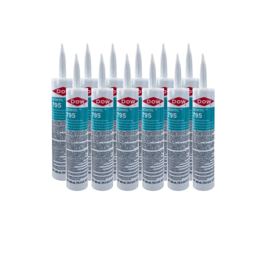 Dow Corning 795 Silicone Building Sealant - 10.3 oz. Cartridge - Charcoal - 12 Pack