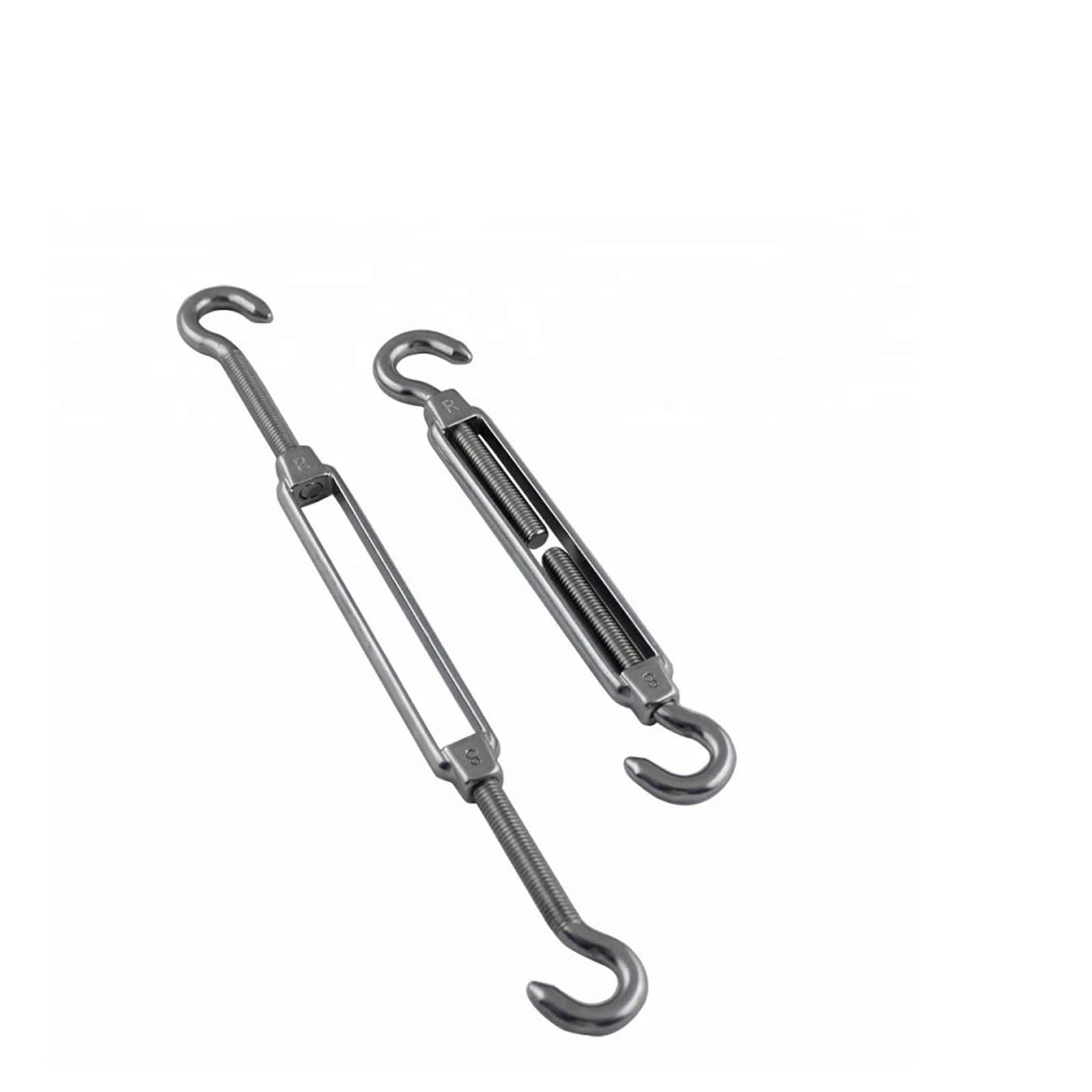 Generico Compatible Tenditori con Gancio 4pz Regolabili Cavi Navali | Raccordi di tensione filettati utilizzati for balaustre in fune metallica e sartiame marino(M6)