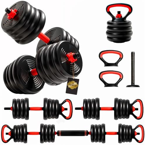 Pesas y Mancuernas Ajustables ANTIDESLIZANTES - Mancuernas 10kg 1...