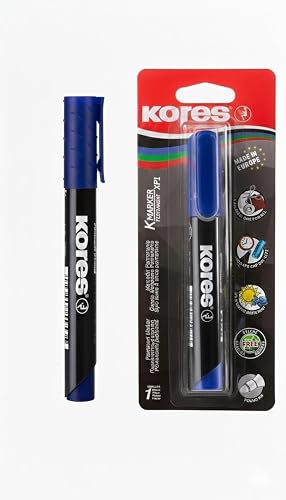 Kores XP1 Bullet Tip Permanent Marker Pen, 3 mm Line Width, Blue