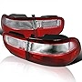 SPEC-D TUNING Red Clear Lens Tail Lights Compatible with 1992-1995 Honda Civic 2 Door Coupe, 1992-1995 Honda Civic 4 Door Sedan Left + Right Pair Assembly