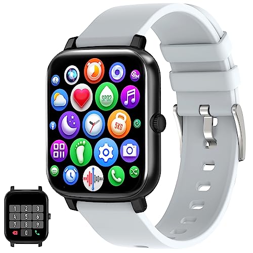 Lyaarka Smart Watch(Call Receive/Dial) - 1,7” Full Touch Screen Smartwatch For Android And Ios Phones Compatible - Fitness Tracker With Heart Rate,Sleep,Blood Oxygen,Step Counter For Men Women Gray #TOP12