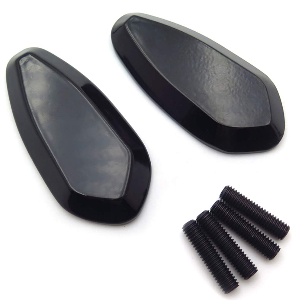 Black Mirror Block Off Plates For Yamaha YZF-R1 2000-2006 - Billet Aluminum With R1 Logo