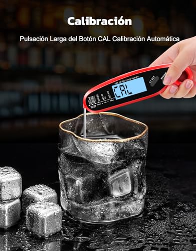Miniatura 6 de Babacom Termometro Cocina Digital Lectura Instantáneo, Meat Thermometer Con 2 Sondas,Calibración Y Pantalla Retroiluminada. Termómetro Carne Ideal Para Vino Y Cerveza,Horno,Parrilla Y Freidora De Aire