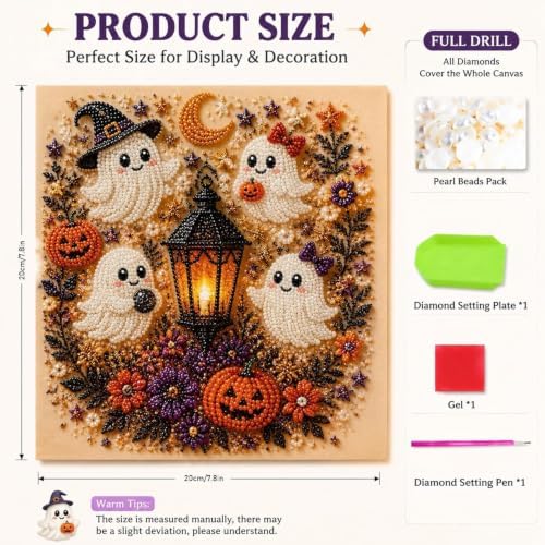 Wakczshy Halloween Ghost Pearl Art DIY Kit Halloween Diamond Art Kits (#A4) - 1