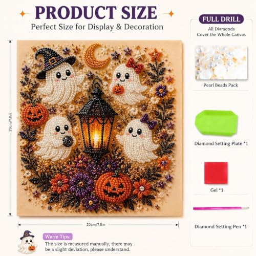 Wakczshy Halloween Ghost Pearl Art DIY Kit Halloween Diamond Art Kits (#A4)
