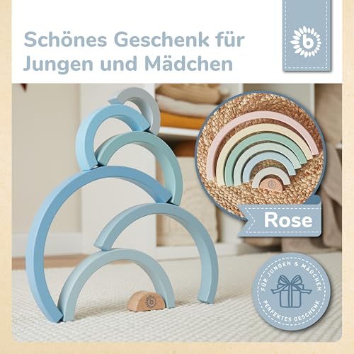 Bieco Holz Baby Blau - Steckspiel Regenbogen - Motorikspielzeug – Ansicht 6