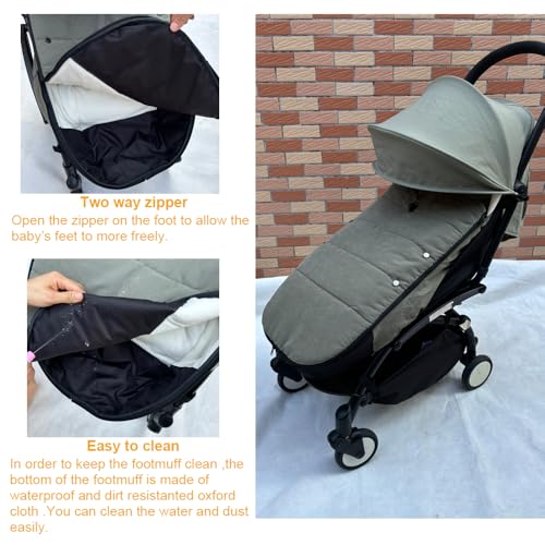 Miniatura 3 de Brogtorl Saco Para Los Pies Universal Para Cochecito, Compatible Con Babyzen Yoyo Yoyo2, Stokke Yoyo3 Y Bugaboo, Tela A Prueba De Viento Y Frío, Fácil De Limpiar Oliva
