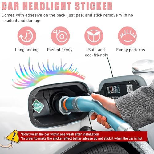 Image of Ohleats 2PCS Car Headlight Eyelash Stickers, Funny Cute Fake Eyelashes Bumper Window Decal, Waterproof Decoration Sticker for Auto Body Headlamp, Universal Exterior Car Accessories (Colorful)